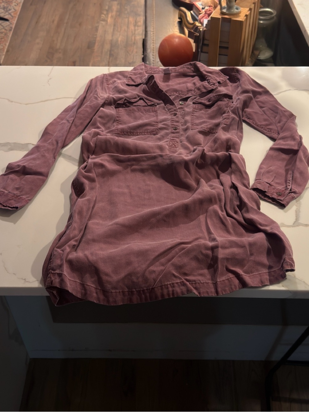 Old Navy Mauve Long-Sleeve Tunic Shirt